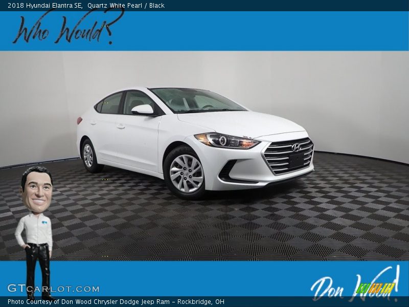 Quartz White Pearl / Black 2018 Hyundai Elantra SE