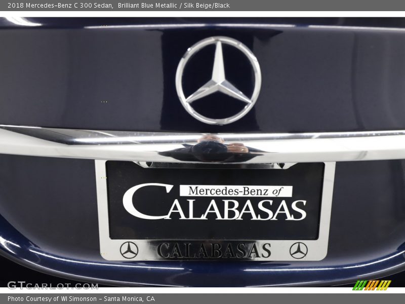 Brilliant Blue Metallic / Silk Beige/Black 2018 Mercedes-Benz C 300 Sedan