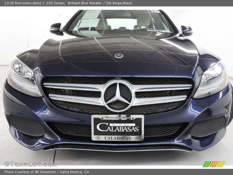 Brilliant Blue Metallic / Silk Beige/Black 2018 Mercedes-Benz C 300 Sedan