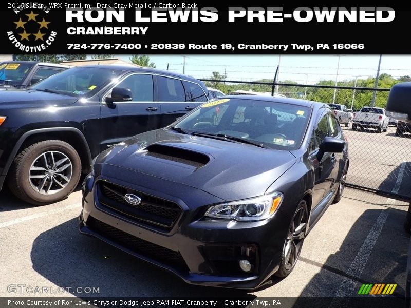 Dark Gray Metallic / Carbon Black 2016 Subaru WRX Premium