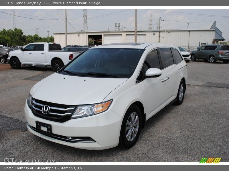 White Diamond Pearl / Beige 2015 Honda Odyssey EX-L