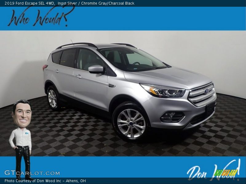 Ingot Silver / Chromite Gray/Charcoal Black 2019 Ford Escape SEL 4WD