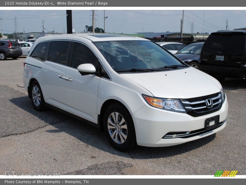 White Diamond Pearl / Beige 2015 Honda Odyssey EX-L