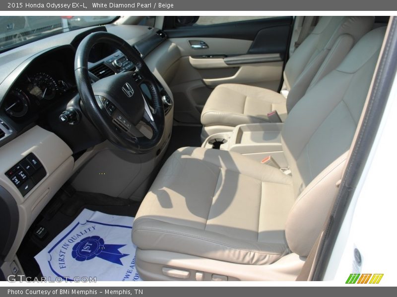 White Diamond Pearl / Beige 2015 Honda Odyssey EX-L