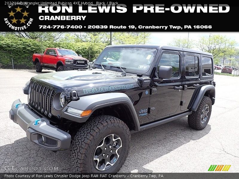 Black / Black 2022 Jeep Wrangler Unlimited Rubicon 4XE Hybrid