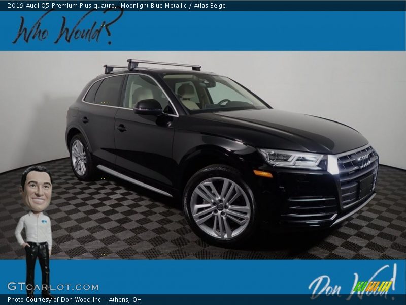 Moonlight Blue Metallic / Atlas Beige 2019 Audi Q5 Premium Plus quattro