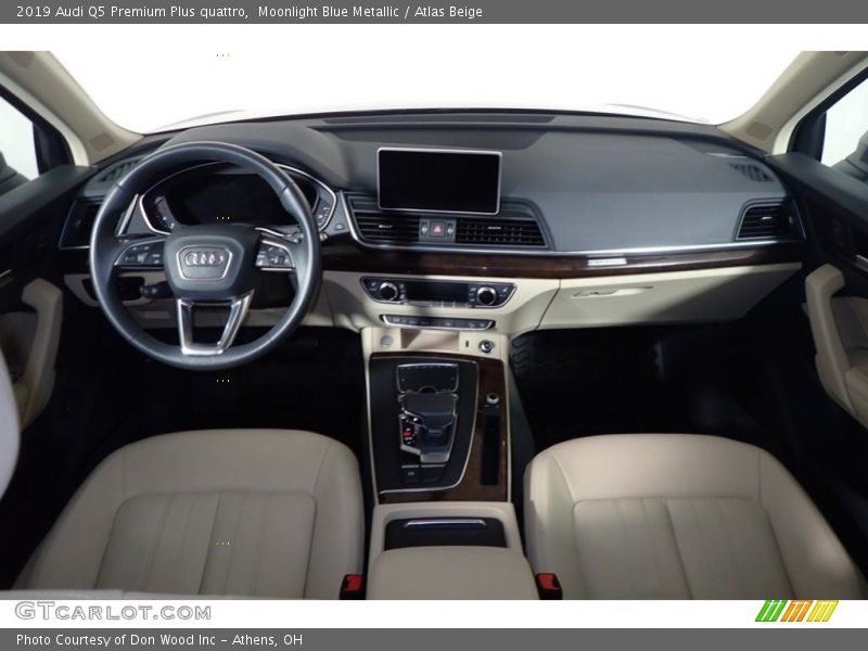 Moonlight Blue Metallic / Atlas Beige 2019 Audi Q5 Premium Plus quattro