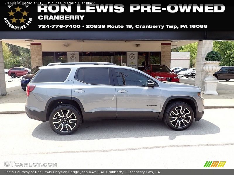 Satin Steel Metallic / Jet Black 2021 GMC Acadia SLE