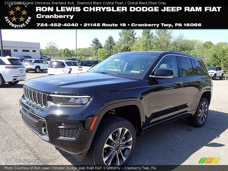 Diamond Black Crystal Pearl / Global Black/Steel Gray 2022 Jeep Grand Cherokee Overland 4x4
