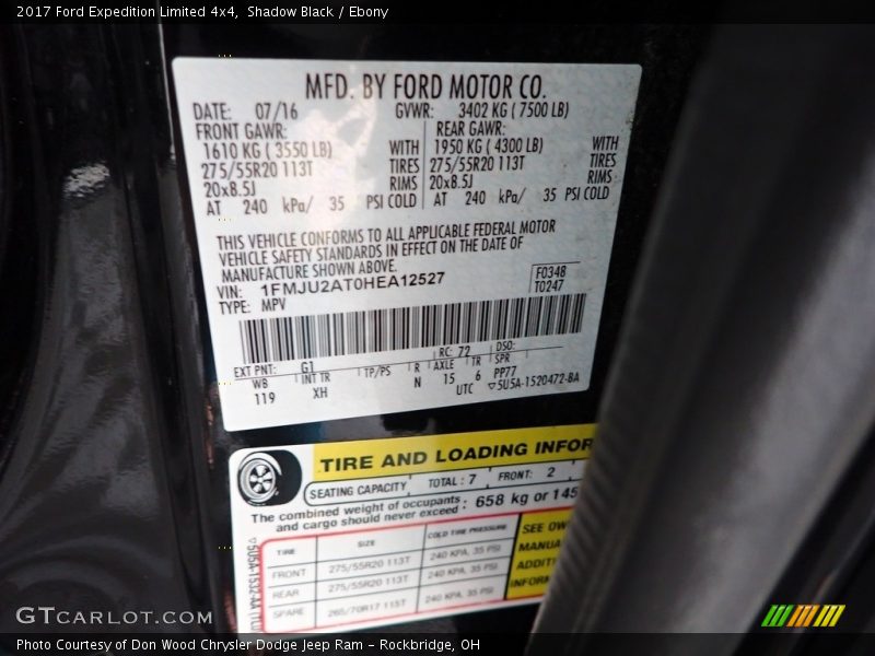 Shadow Black / Ebony 2017 Ford Expedition Limited 4x4