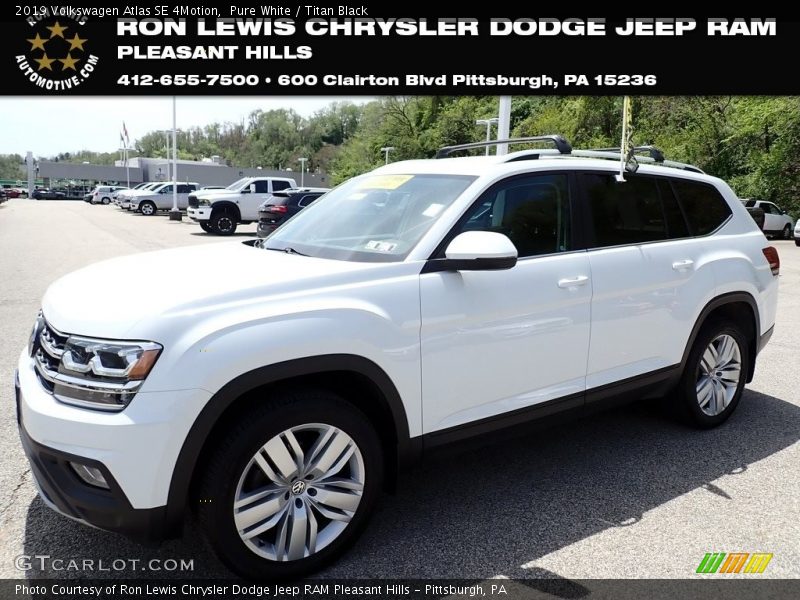 Pure White / Titan Black 2019 Volkswagen Atlas SE 4Motion