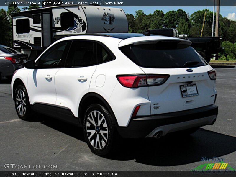 Oxford White / Ebony Black 2020 Ford Escape SE Sport Hybrid 4WD
