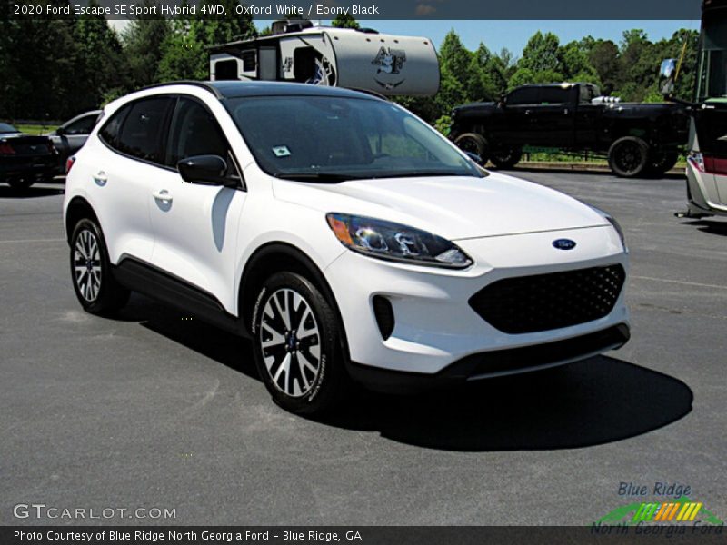 Oxford White / Ebony Black 2020 Ford Escape SE Sport Hybrid 4WD