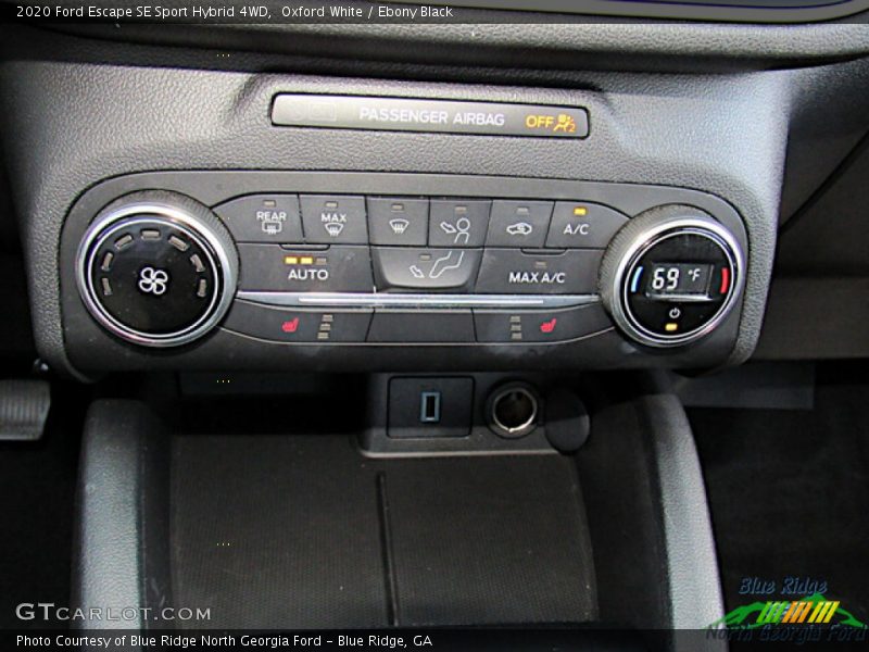 Oxford White / Ebony Black 2020 Ford Escape SE Sport Hybrid 4WD