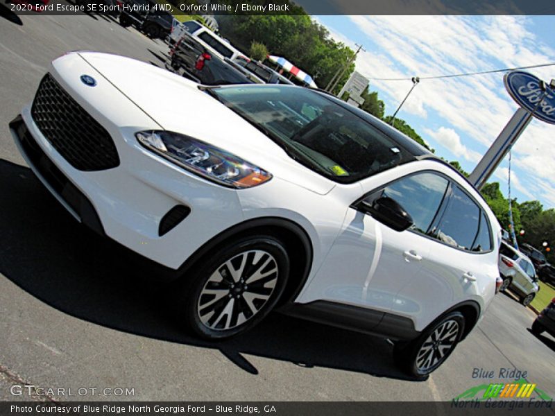 Oxford White / Ebony Black 2020 Ford Escape SE Sport Hybrid 4WD