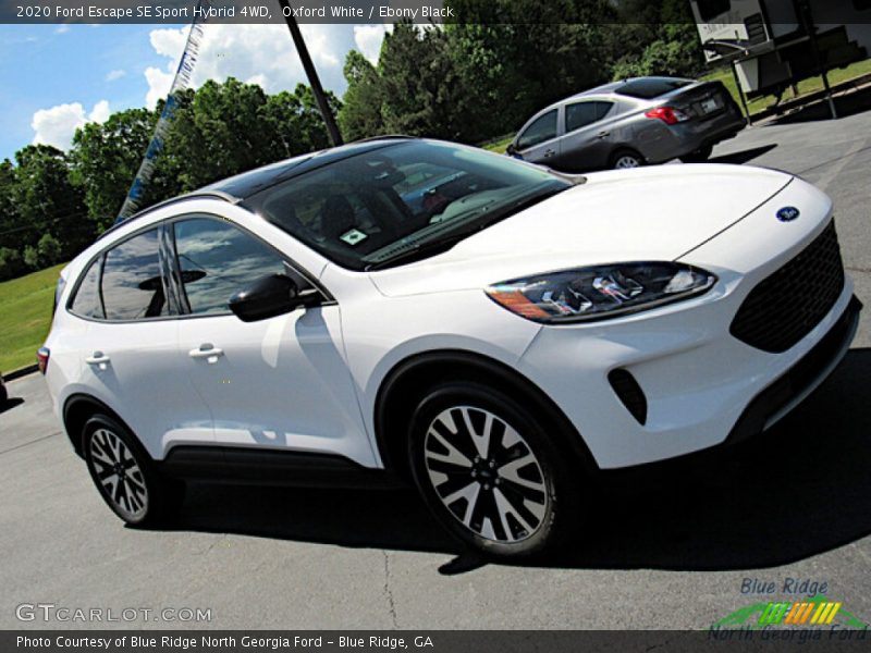 Oxford White / Ebony Black 2020 Ford Escape SE Sport Hybrid 4WD