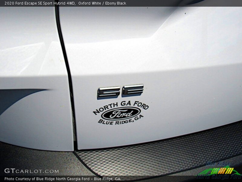 Oxford White / Ebony Black 2020 Ford Escape SE Sport Hybrid 4WD