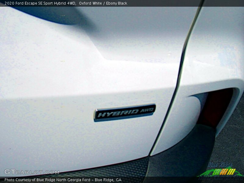Oxford White / Ebony Black 2020 Ford Escape SE Sport Hybrid 4WD