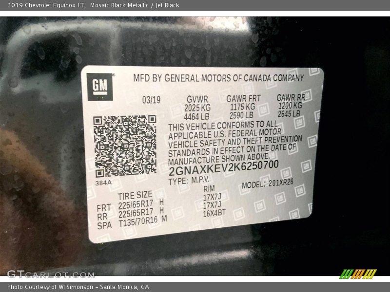 Mosaic Black Metallic / Jet Black 2019 Chevrolet Equinox LT