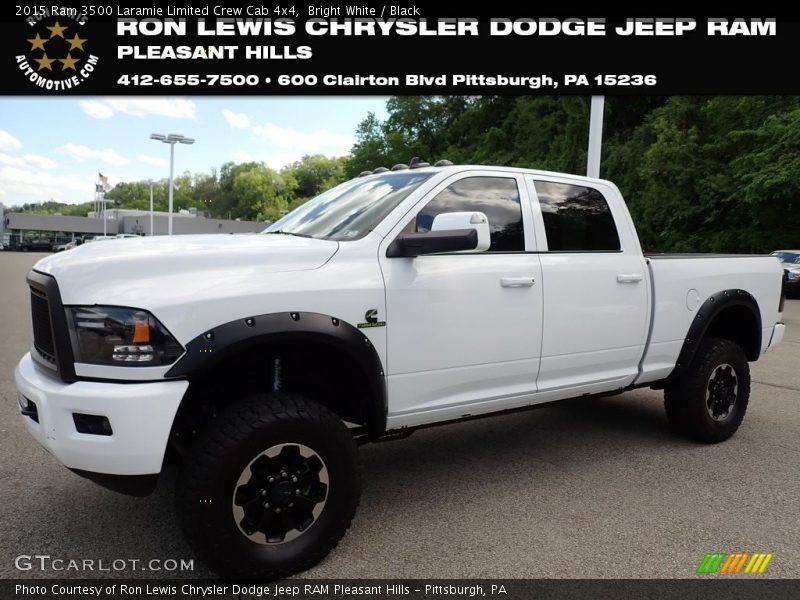 Bright White / Black 2015 Ram 3500 Laramie Limited Crew Cab 4x4