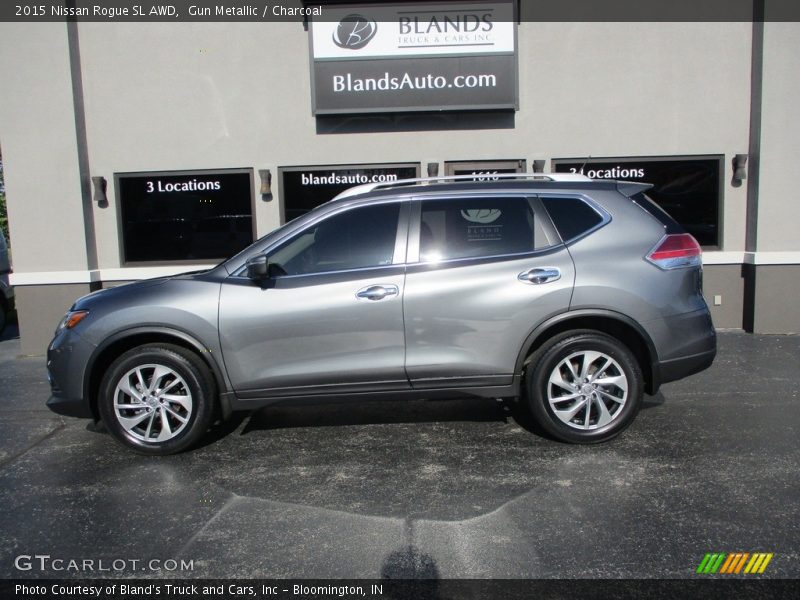 Gun Metallic / Charcoal 2015 Nissan Rogue SL AWD