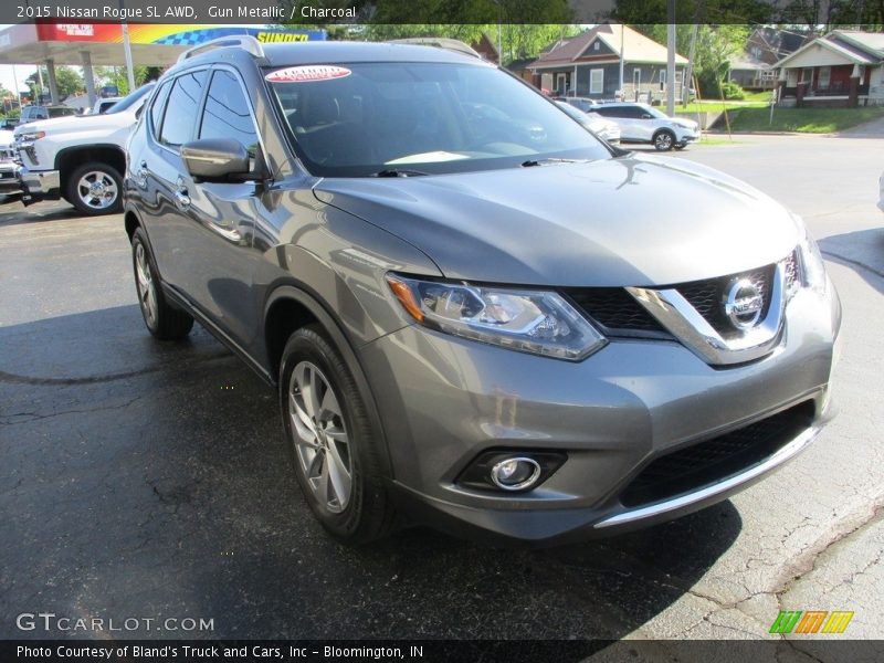 Gun Metallic / Charcoal 2015 Nissan Rogue SL AWD