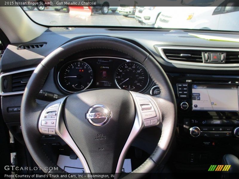 Gun Metallic / Charcoal 2015 Nissan Rogue SL AWD