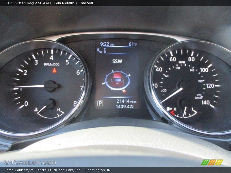 Gun Metallic / Charcoal 2015 Nissan Rogue SL AWD