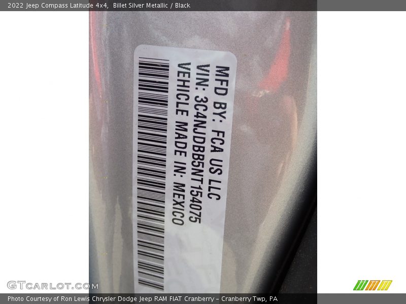 Billet Silver Metallic / Black 2022 Jeep Compass Latitude 4x4