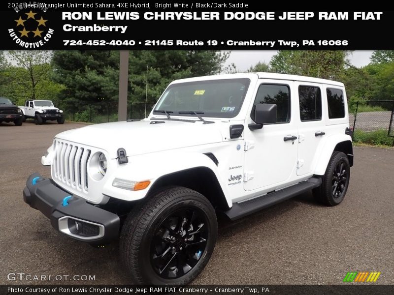 Bright White / Black/Dark Saddle 2022 Jeep Wrangler Unlimited Sahara 4XE Hybrid