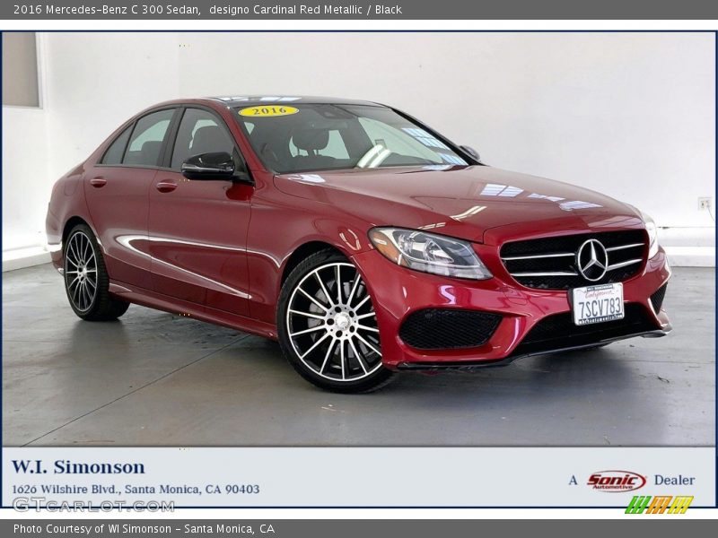 designo Cardinal Red Metallic / Black 2016 Mercedes-Benz C 300 Sedan