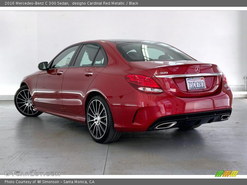 designo Cardinal Red Metallic / Black 2016 Mercedes-Benz C 300 Sedan