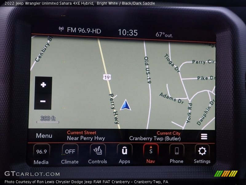 Navigation of 2022 Wrangler Unlimited Sahara 4XE Hybrid