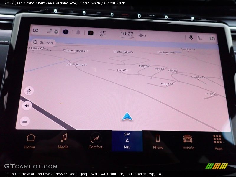 Navigation of 2022 Grand Cherokee Overland 4x4