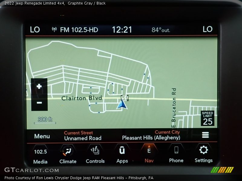 Navigation of 2022 Renegade Limited 4x4