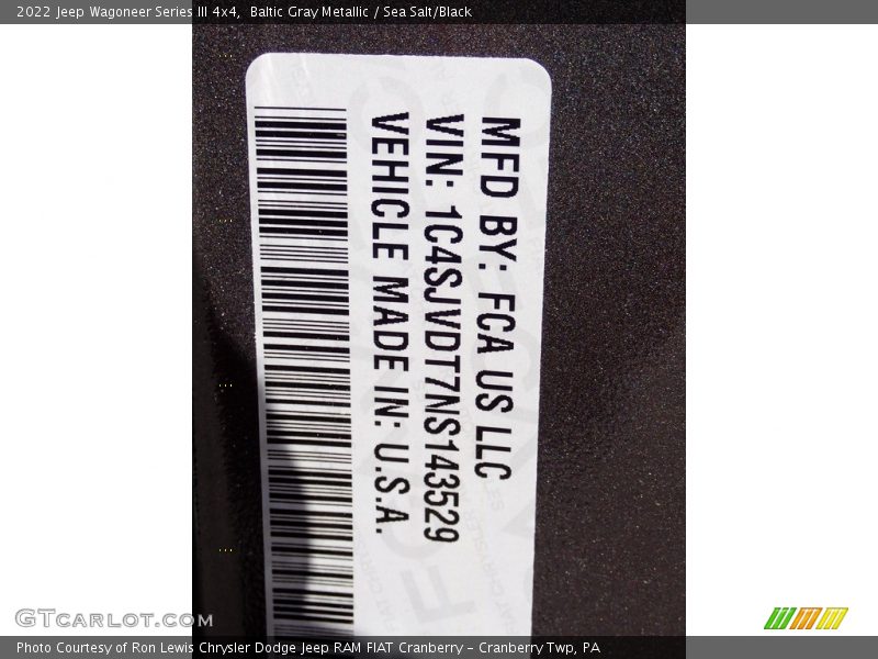 Baltic Gray Metallic / Sea Salt/Black 2022 Jeep Wagoneer Series III 4x4