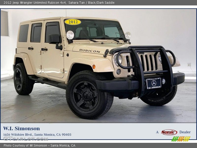 Sahara Tan / Black/Dark Saddle 2012 Jeep Wrangler Unlimited Rubicon 4x4
