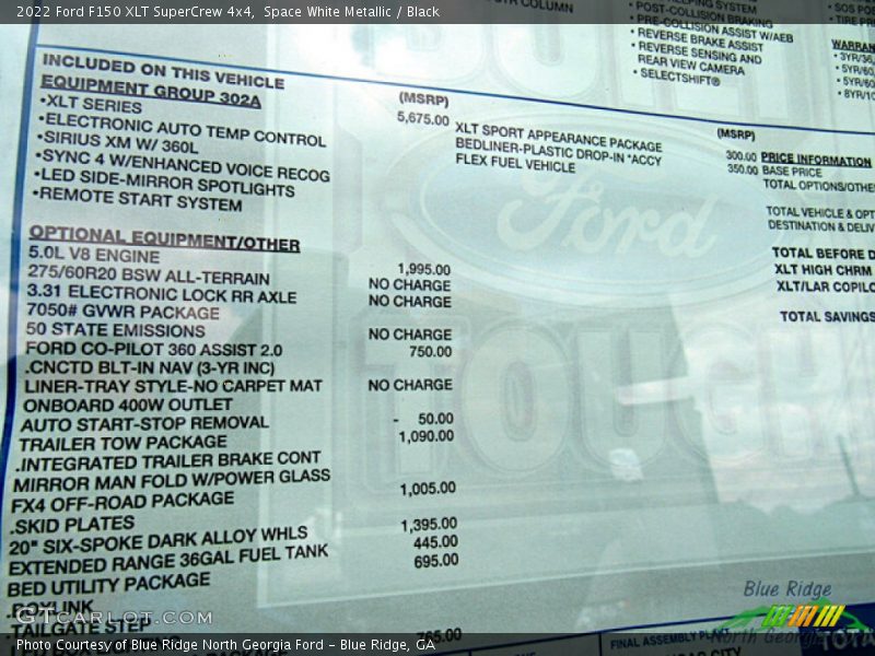 Space White Metallic / Black 2022 Ford F150 XLT SuperCrew 4x4