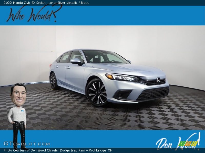 Lunar Silver Metallic / Black 2022 Honda Civic EX Sedan
