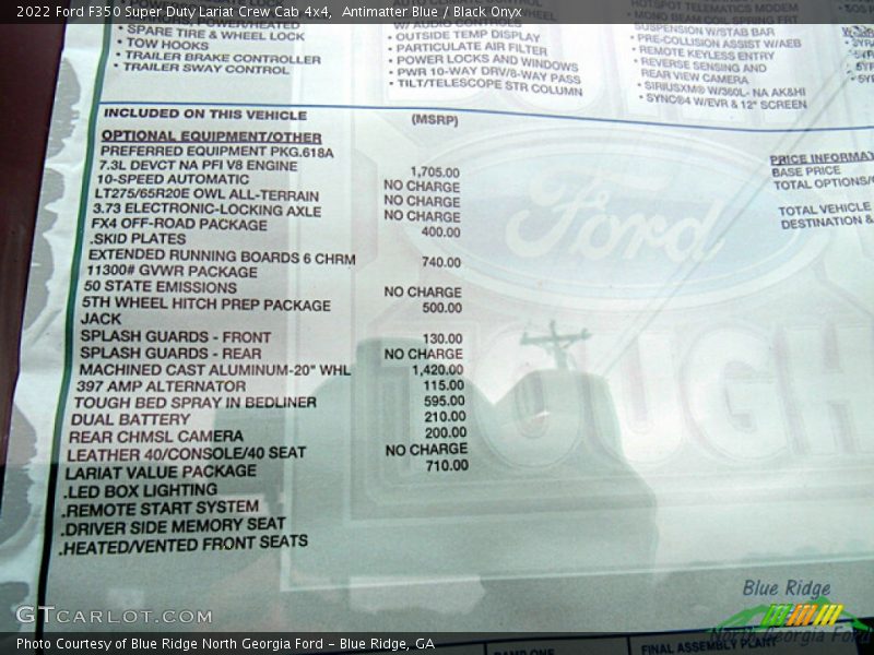 Antimatter Blue / Black Onyx 2022 Ford F350 Super Duty Lariat Crew Cab 4x4