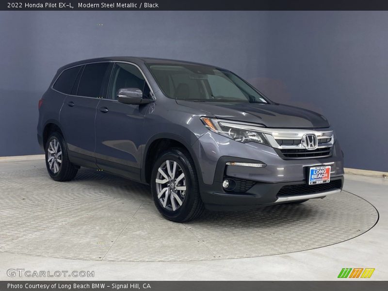 Modern Steel Metallic / Black 2022 Honda Pilot EX-L