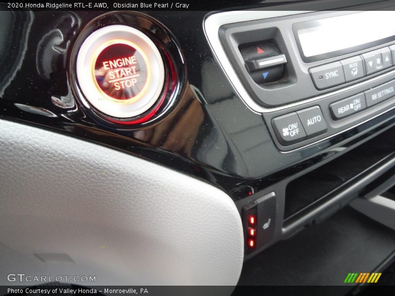 Obsidian Blue Pearl / Gray 2020 Honda Ridgeline RTL-E AWD