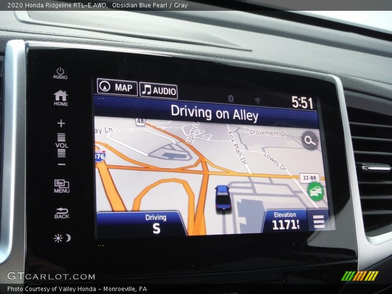 Obsidian Blue Pearl / Gray 2020 Honda Ridgeline RTL-E AWD