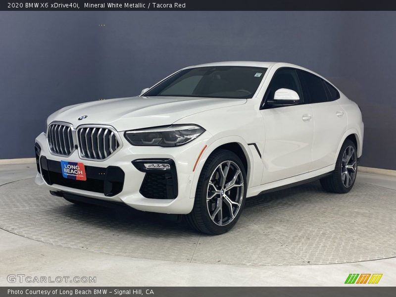 Mineral White Metallic / Tacora Red 2020 BMW X6 xDrive40i