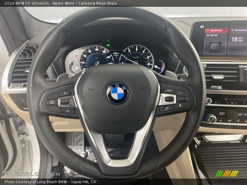 Alpine White / Canberra Beige/Black 2019 BMW X3 sDrive30i