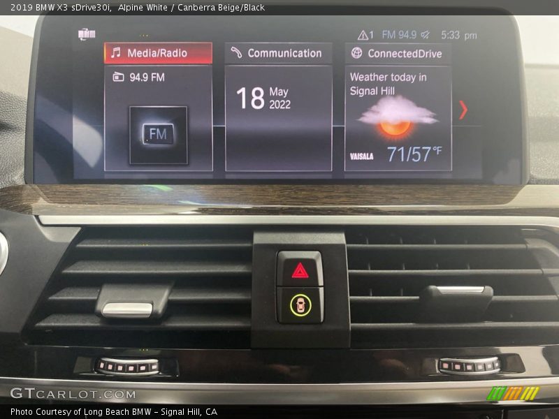 Alpine White / Canberra Beige/Black 2019 BMW X3 sDrive30i