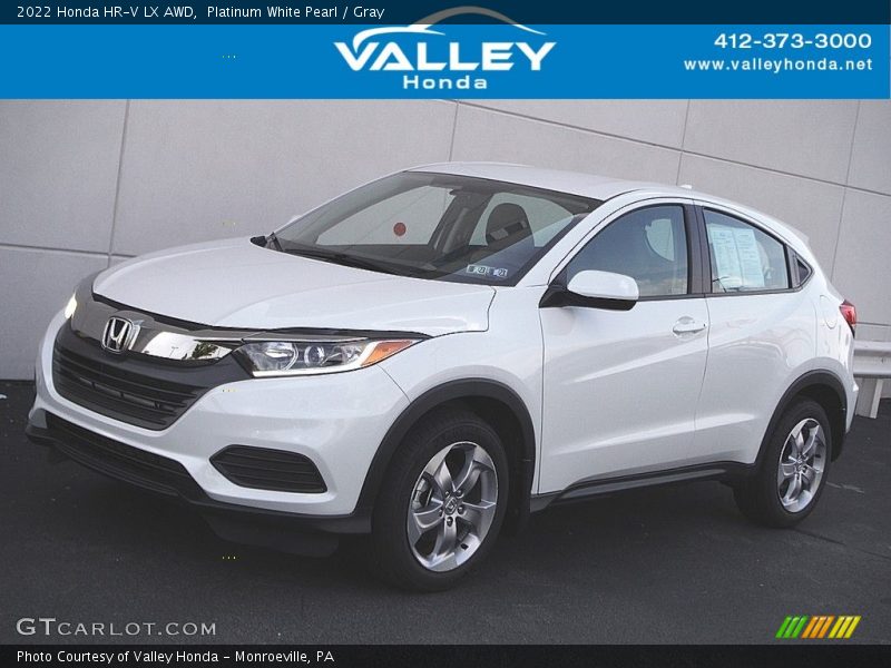 Platinum White Pearl / Gray 2022 Honda HR-V LX AWD