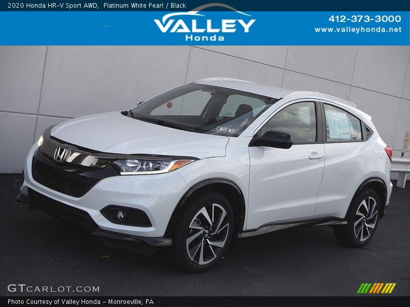 Platinum White Pearl / Black 2020 Honda HR-V Sport AWD