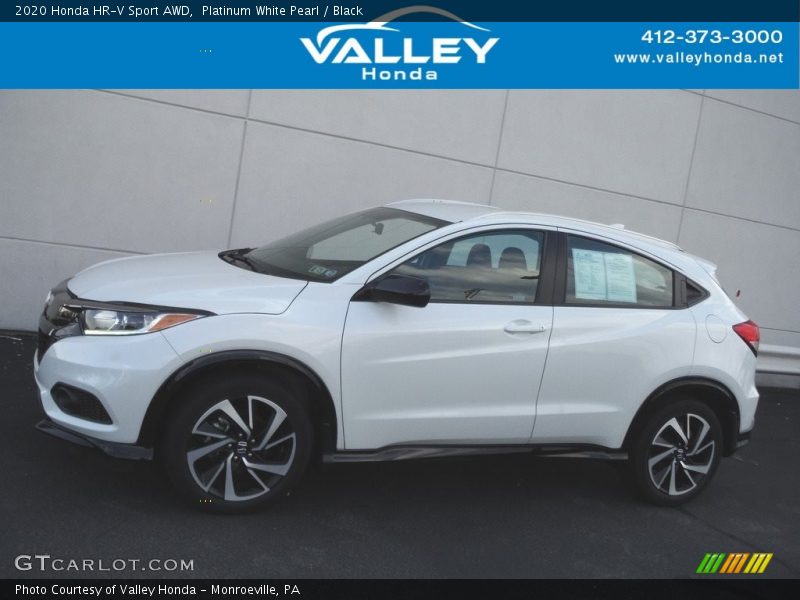 Platinum White Pearl / Black 2020 Honda HR-V Sport AWD