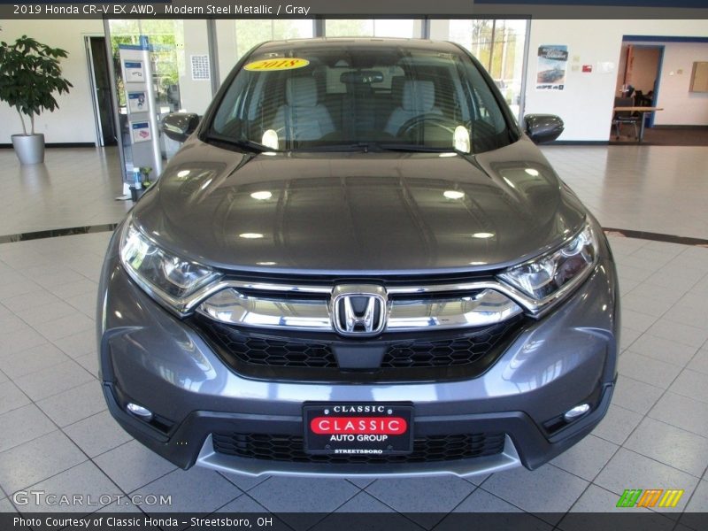 Modern Steel Metallic / Gray 2019 Honda CR-V EX AWD